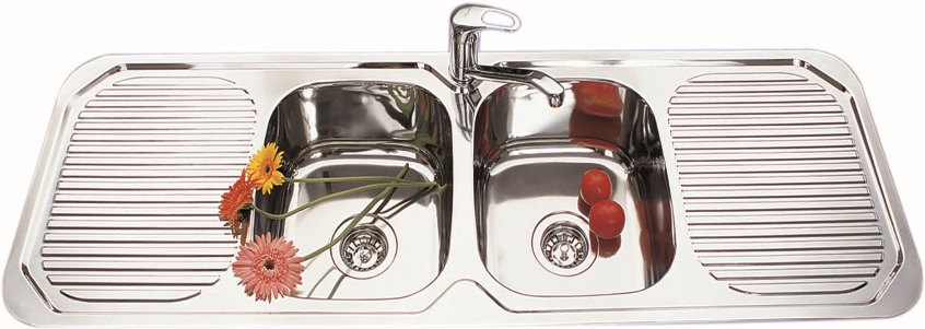 Double Bowl Double Drain & Mixer